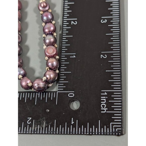 Artisan Purple Dyed Baroque Pearl Tennis Bracelet 6.5" - Picture 9 of 9